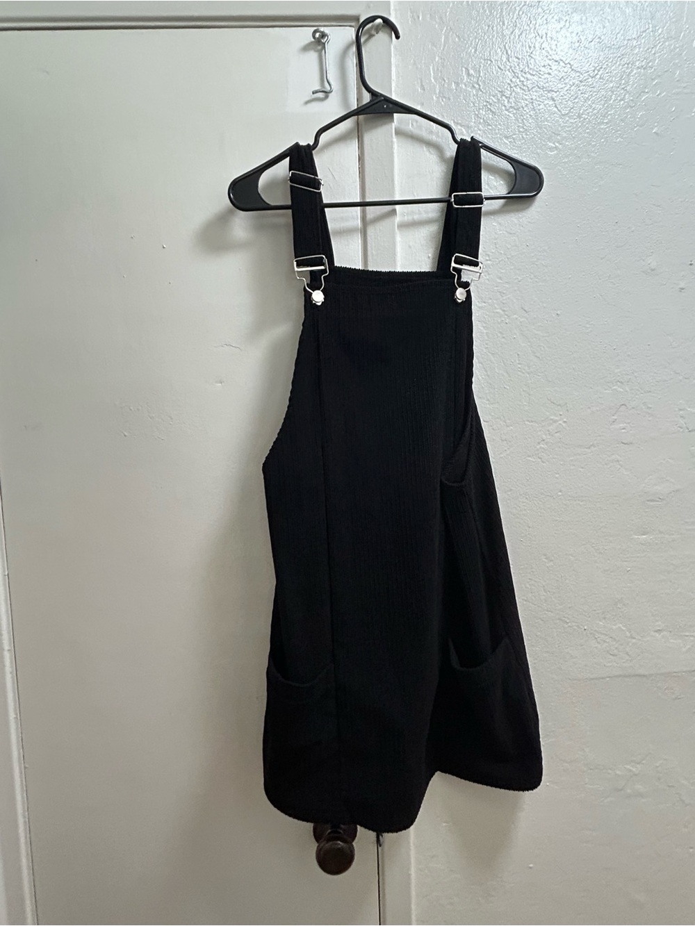 SHEIN Black Corduroy Women's Overall Dress